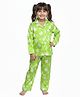 Pyjama Party Cotton Woven Full Sleeves Floral Printed Coordinating Shirt & Pajama Nightsuit - Green