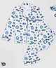 Pyjama Party Cotton Rayon Woven Full Sleeves Evil Eye  Printed Coordinating Night Suit - White