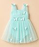 Mark & Mia Woven Sleeveless Party Frock Style Onesie With Butterfly Applique - Sea Green