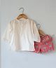 Love the World Today Cotton Woven Half Sleeves Solid Kurta Style Tee & Shorts Set - Peach & Red