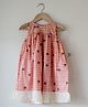 Love the World Today Cotton Woven Sleeveless Checked & Hearts Printed Night Dress - Peach