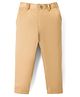 Rikidoos Cotton Woven Full Length Solid Trouser - Light Brown