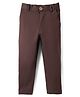 Rikidoos Cotton Woven Full Length Solid Trouser - Brown
