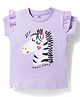 Pink Rabbit Sinker Knit Half Sleeves T-Shirt With Zebra Print - Mauve