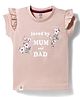Pink Rabbit Sinker Knit Half Sleeves T-Shirt With Floral Print - Light Brown