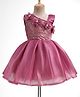Bluebell Knit Sleeveless Party Dress with Floral Applique & Sequin Detailing - Pink