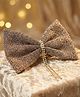 Funkrafts Bow Applique Detailed Rhinestone Embellished Alligator Hair Clip - Beige