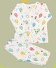 Tittertots Organic Cotton Knit Full Sleeves Balloon Printed Coordinating Shirt & Pant Night Suit  - Multi Colour