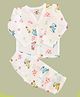Tittertots Organic Cotton Knit Full Sleeves Deer Printed Coordinating Shirt & Pant Night Suit - Multi Colour