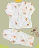 Tittertots Organic Cotton Knit Full Sleeves Bear Printed Coordinating Shirt & Pant Night Suit - Multi Colour