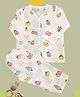 Tittertots Organic Cotton Knit Full Sleeves Ice Cream Printed Coordinating Shirt & Pant Night Suit - Multi Colour