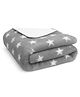 Bumpers Printed Single Fleece Blanket for AC Room (Woollen Blend, Grey)