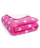 Bumpers Printed Single Fleece Blanket for AC Room (Woollen Blend, Pink)