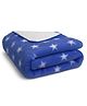 Bumpers Printed Single Fleece Blanket for AC room (Woollen Blend, Royal Blue)