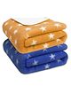 Bumpers Printed Single Fleece Blanket for AC Room (Woollen Blend, Brown, Royal Blue)