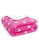 Bumpers Printed Single Fleece Blanket for AC Room (Woollen Blend, Pink)