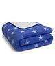 Bumpers Printed Single Fleece Blanket for AC Room (Woollen Blend, Royal Blue)
