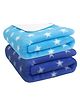 Bumpers Printed Single Fleece Blanket for AC Room (Woollen Blend, Royal Blue, Sky Blue)