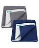 Bumpers Polycotton Baby Bed Protecting Mat Small Size Pack of 2 - Dark Blue & Grey