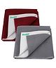Bumpers The Baby Co. Anti-Piling Fleece Extra Absorbent Instant Dry Sheet, Baby Bed Protector, Waterproof Sheet, Large (140cm x 100cm), Maroon, Grey (Pack of 2)