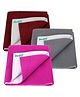 Bumpers Polycotton Baby Bed Protecting Small Size Mat Pack of 3 - Pink Grey & Maroon