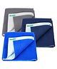 Bumpers Polycotton Baby Bed Protecting Small Size Mat Pack of 3 - Royal Blue Dark Blue & Grey