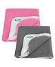 Bumpers Waterproof Baby Dry Sheet Small Size Pack of 2 - Grey & Pink