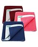 Bumpers Waterproof Baby Dry Sheet, Small Size Pack of 3 - Blue Pink & Maroon
