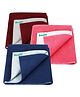 Bumpers Waterproof Baby Dry Sheet, Small Size Pack of 3 - Blue Pink & Maroon