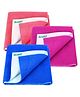 Bumpers Waterproof Baby Dry Sheet, Small Size, Pack of 3 - Pink Blue & Red