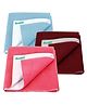 Bumpers Polycotton Baby Bed Protecting Mat (Salmon Rose, Maroon, Light Blue, Pack of 3, Small)