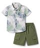 Babyhug Cotton Woven Half Sleeves Shirt & Shorts With Leaf Print - Multicolor