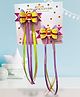 NYRA DESIGN STUDIO Girl & Bow Applique Detailed Hair Clips - Yellow Purple & Pink