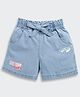 Barbie by Tiny Girl Cotton Woven Mattel Featuring Brand Name Foil Printed Shorts - Light Blue