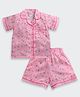 Barbie by Tiny Girl Woven Mattel Featuring Half Sleeves Barbie Logo & Hearts Printed Coordinating Shirt & Shorts Set - Pink