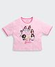 Barbie by Tiny Girl Cotton Woven Mattel Featuring Half Sleeves Barbie Characters Printed Top - Pink