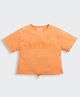 Barbie by Tiny Girl Cotton Woven Mattel Featuring Half Sleeves Brand Name Text Printed Top - Orange
