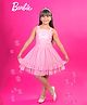 Barbie by Tiny Girl Woven Mattel Featuring Sleeveless Brand Name Printed & Frill Detailed Dress - Light Pink