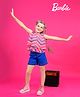 Barbie by Tiny Girl Woven Mattel Featuring Sleeveless Barbie Striped Top & Shorts Set - Blue