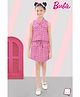 Barbie by Tiny Girl Mattel Featuring Sleeveless Barbie B Initial Printed Shirt Style Top & Skirt Set- Pink