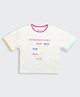 Barbie by Tiny Girl Cotton Woven  Mattel Featuring Half Sleeves Evolution Of Barbie Text Printed Crop Top - White