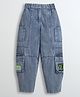 Barbie by Tiny Girl Cotton Woven Mild Washed Cargo Jeans - Light Blue