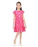 Barbie by Tiny Girl Woven Mattel Featuring Cap Sleeves Barbie B Initial Printed Dress - Hot Pink