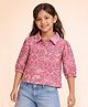 StyloBug Rayon Woven Three Fourth Sleeves Abstract Printed Top - Pink
