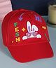 PASSION PETALS Cotton Bunny Applique Baseball Cap - Red  - Circumference - 46cm