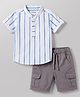 Babyhug Cotton Woven Half Sleeves Striped Shirt & Shorts Set - Multicolor