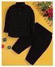 Jeet Ethnics Cotton Blend Woven Full Sleeves Textured Kurta & Pyjama Set - Black