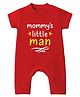 Baby Buzz 100% Cotton Knit Half Sleeves Mommys Little Man Text Printed Romper - Red