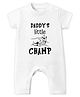 Baby Buzz 100% Cotton Knit Family Theme Half Sleeves Daddys Little Champ Text Printed Romper - White