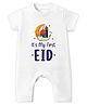 Baby Buzz 100% Cotton Knit Eid Theme Half Sleeves Its My First Eid Text Printed Romper - White